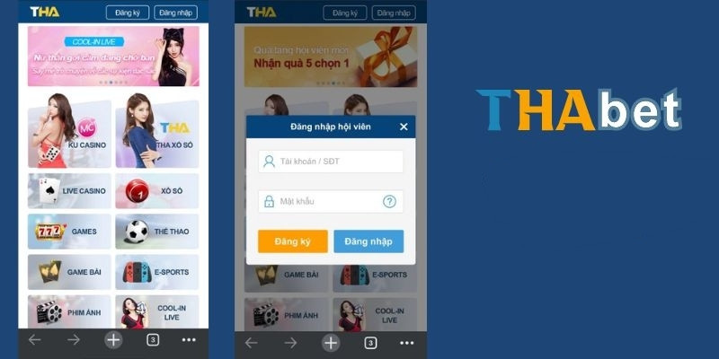 Hướng dẫn tân thủ các bước đăng nhập Thabet